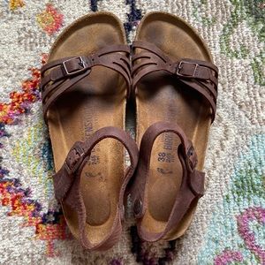 Birkenstock Leather Bali Sandal with Back-strap. EU size 38/US 7/7.5.
